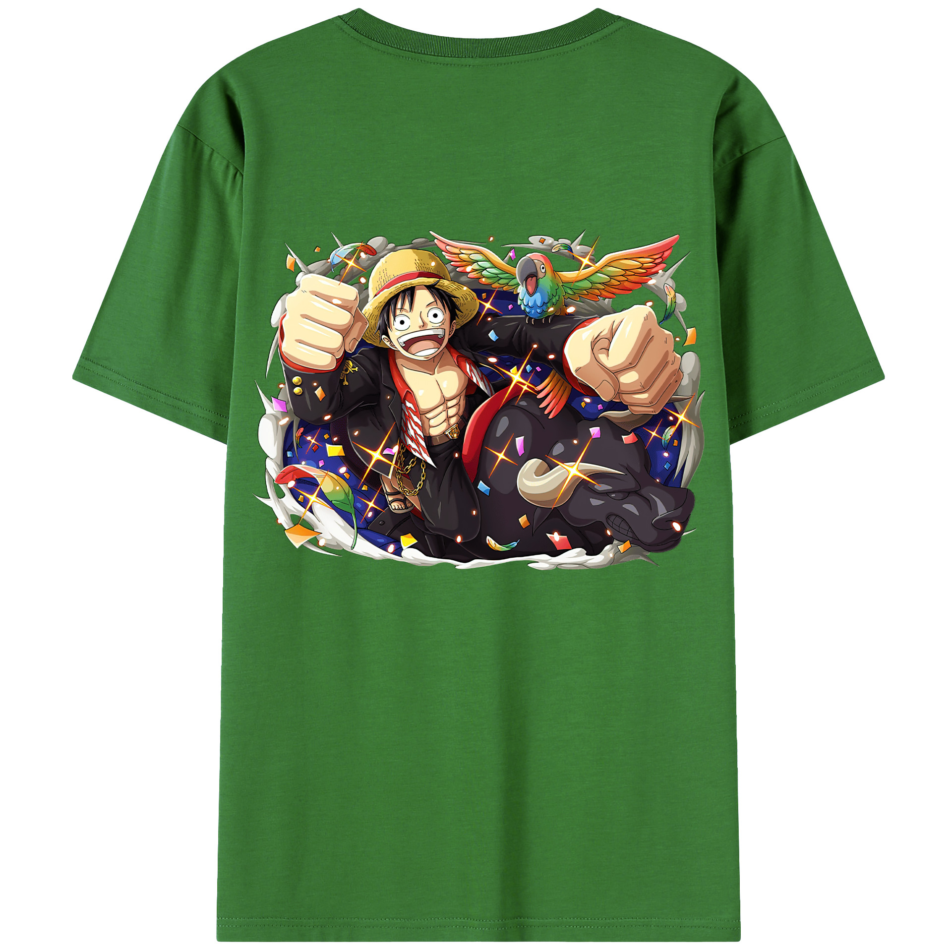 ワンピース モンキー・D・ルフィ ONE PIECE Monkey D. Luffy レディース半袖Tシャツ(バックプリント)